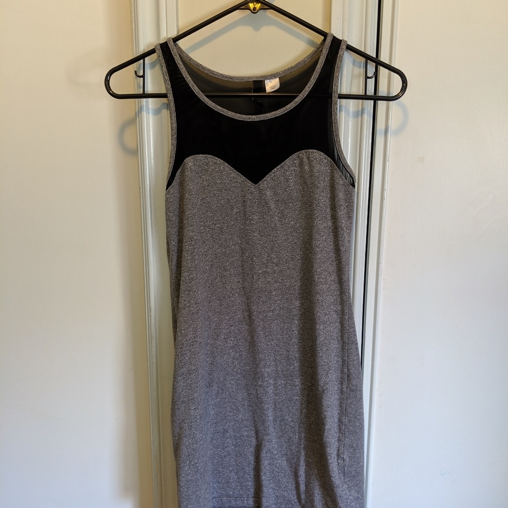 Gray and black stretchy dress